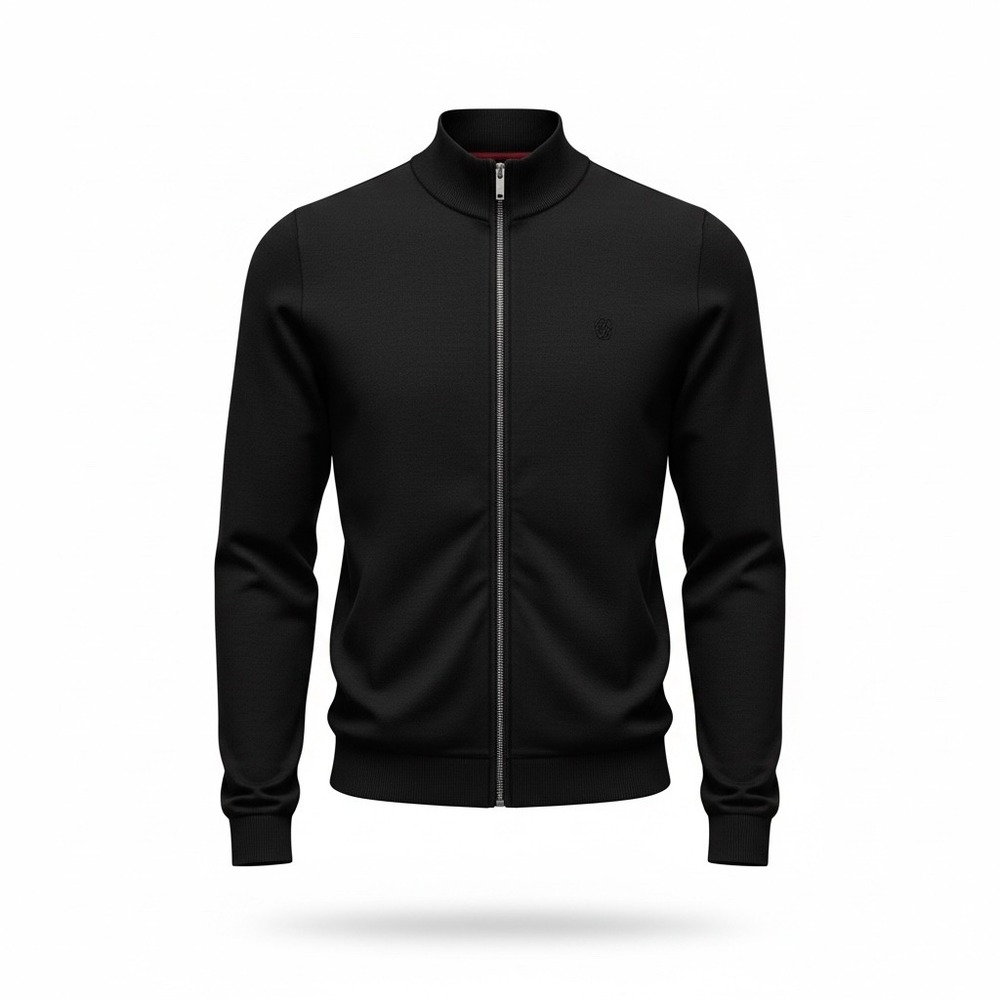 Tommy Bahama Mens Black 100% Pima Cotton Full Zip Track Jacket Sweatshirt M